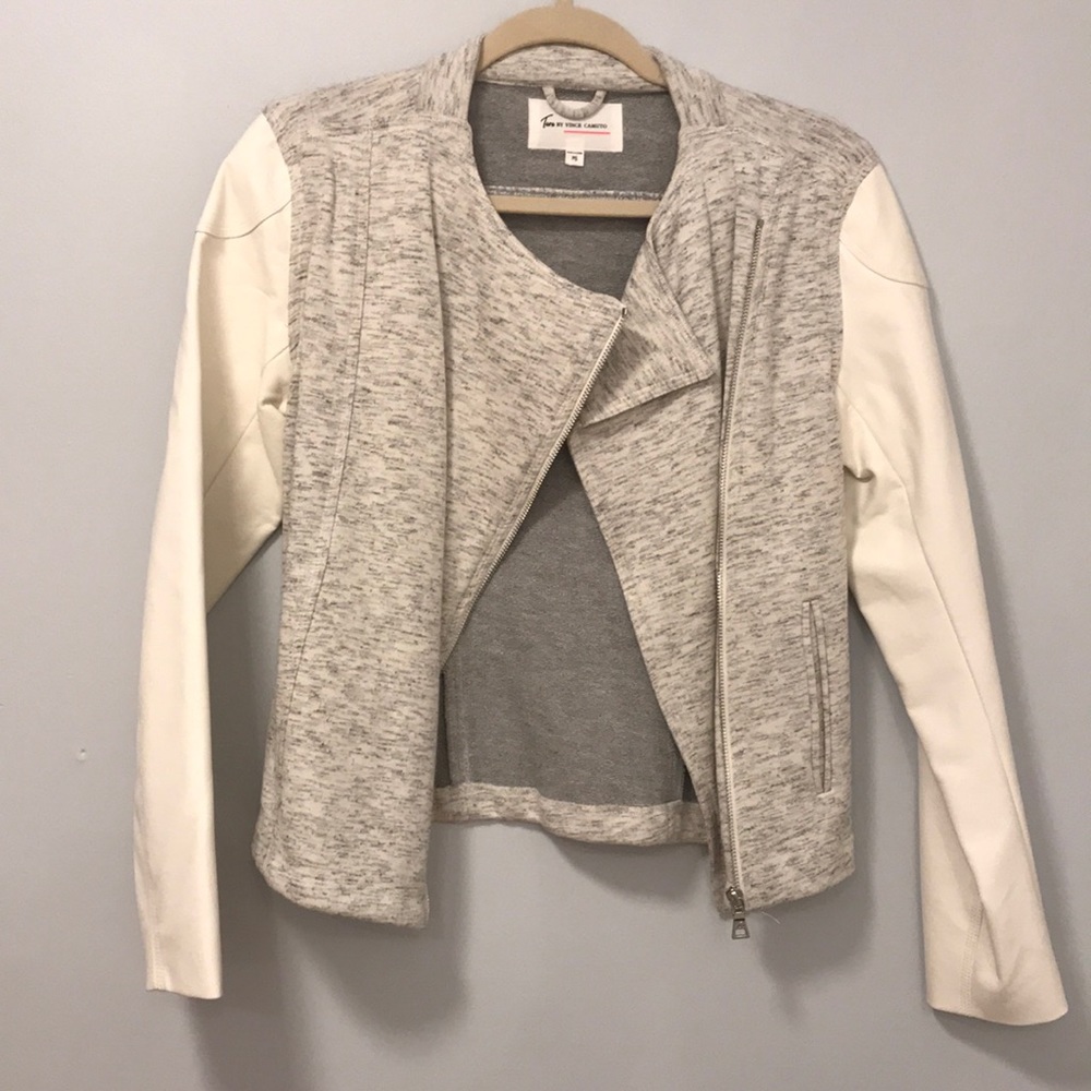 NWOT Leather/sweatshirt blazer